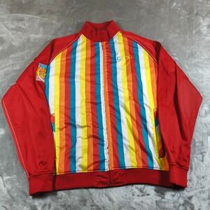 Vintage Coogi Jacket Mens XXL Striped Full Zip Track Hiphop Colorful Embroidered